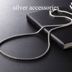 シルバー925 クロスフラワーネックレス 60センチ シルバー 96