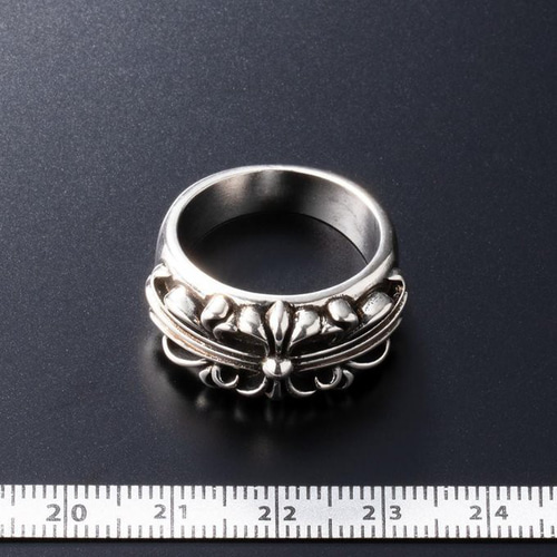 ボリュームクロスモチーフ 彫刻リング シルバーアクセ リング 指輪 97