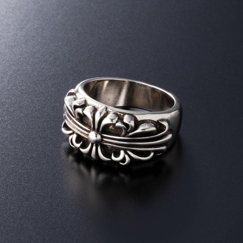 ボリュームクロスモチーフ 彫刻リング シルバーアクセ リング 指輪 97