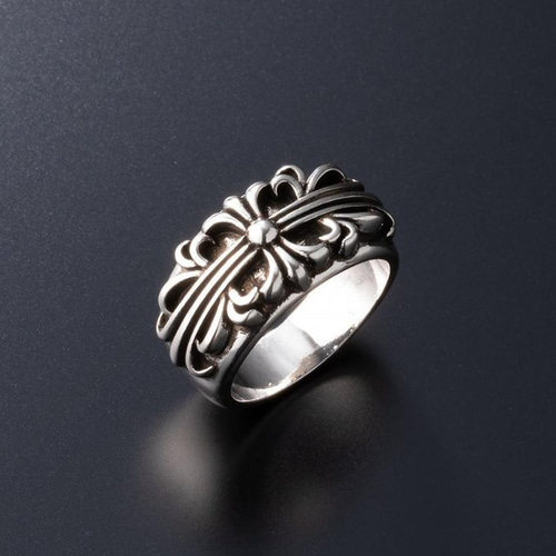 ボリュームクロスモチーフ 彫刻リング シルバーアクセ リング 指輪 97