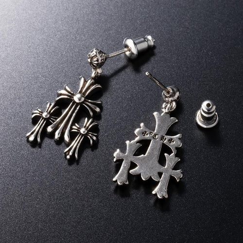 シルバー925製 ピアス トリプル クロス 刻印あり2個セット 72 ピアス