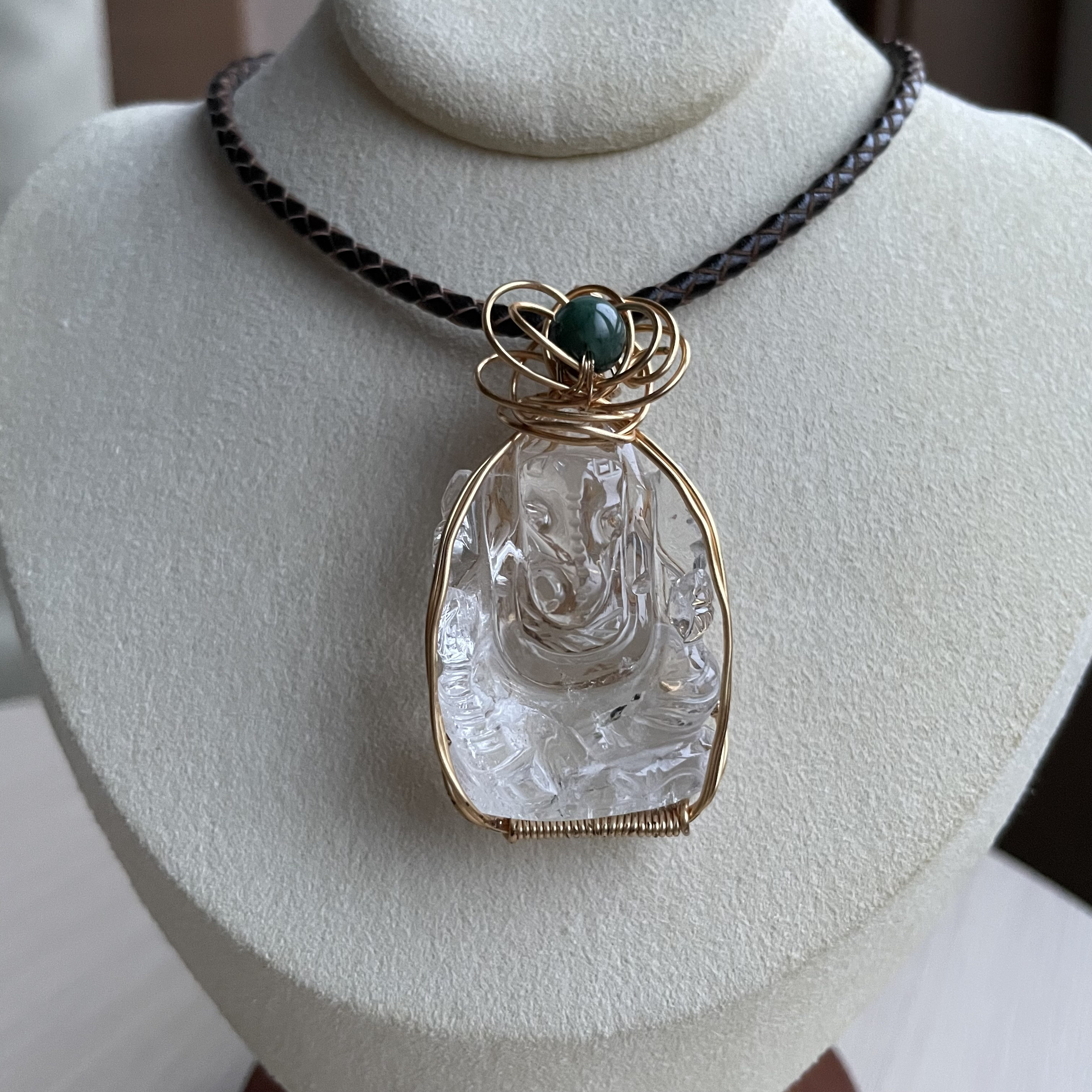 ガネーシャ・水晶【コズミック・ブルーム・ガネーシャ】〜宇宙の花が咲くペンダントトップ