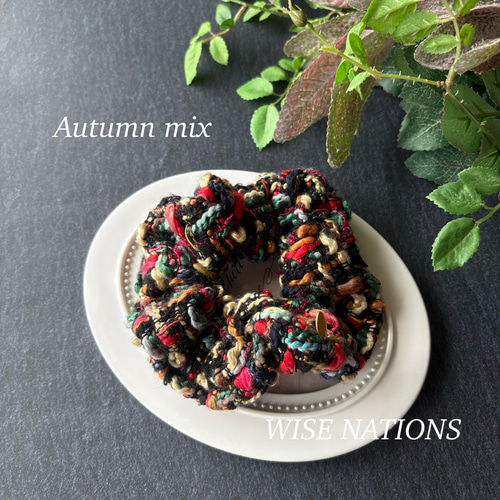 秋冬ツイードシュシュ LINTON ギフトにも◎ シュシュ anne couleur