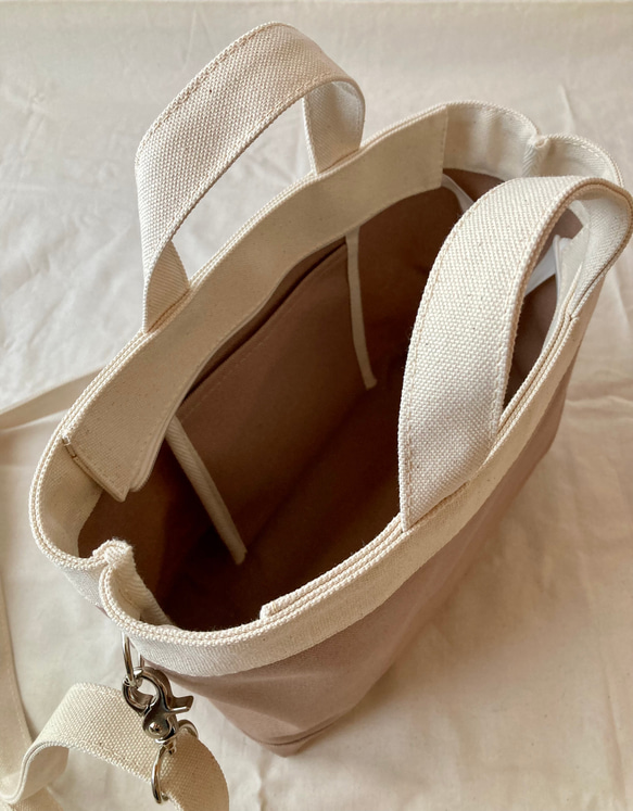 M size シンプルトートバッグ　キナリ×シナモン 6枚目の画像