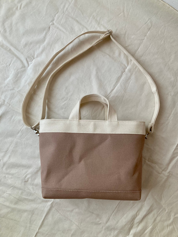 M size シンプルトートバッグ　キナリ×シナモン 5枚目の画像