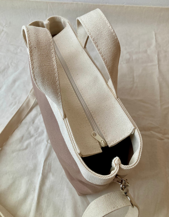 M size シンプルトートバッグ　キナリ×シナモン 4枚目の画像