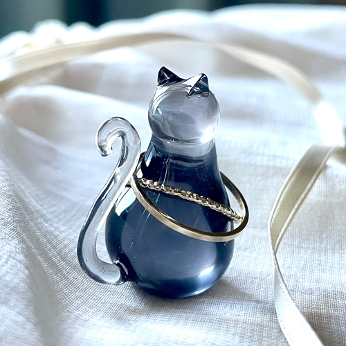 リングスタンド】Black Cat 猫 リングホルダー リングピロー 指輪