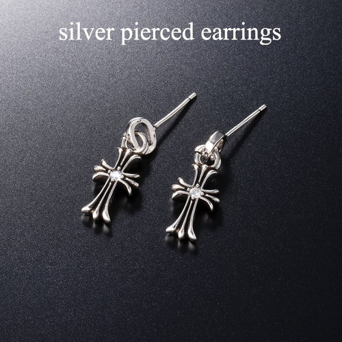 silver925 ピアス クロス silver925 クロス ピアス 十字架 ベイビーファットシルバー 37 ピアス