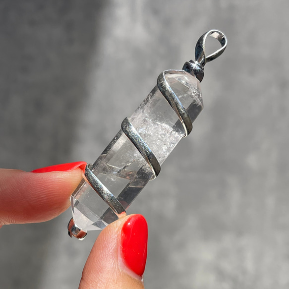 ペンダントトップ【ブラジル産 クリアクォーツ DT】アクセサリー（合金