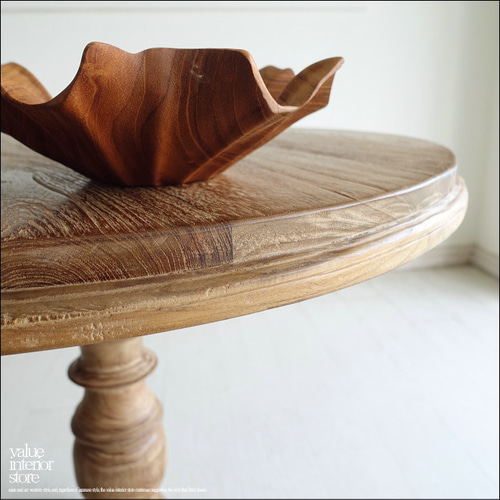 オールドチーク無垢材 丸テーブルCirc/N サイドテーブル 円形テーブル