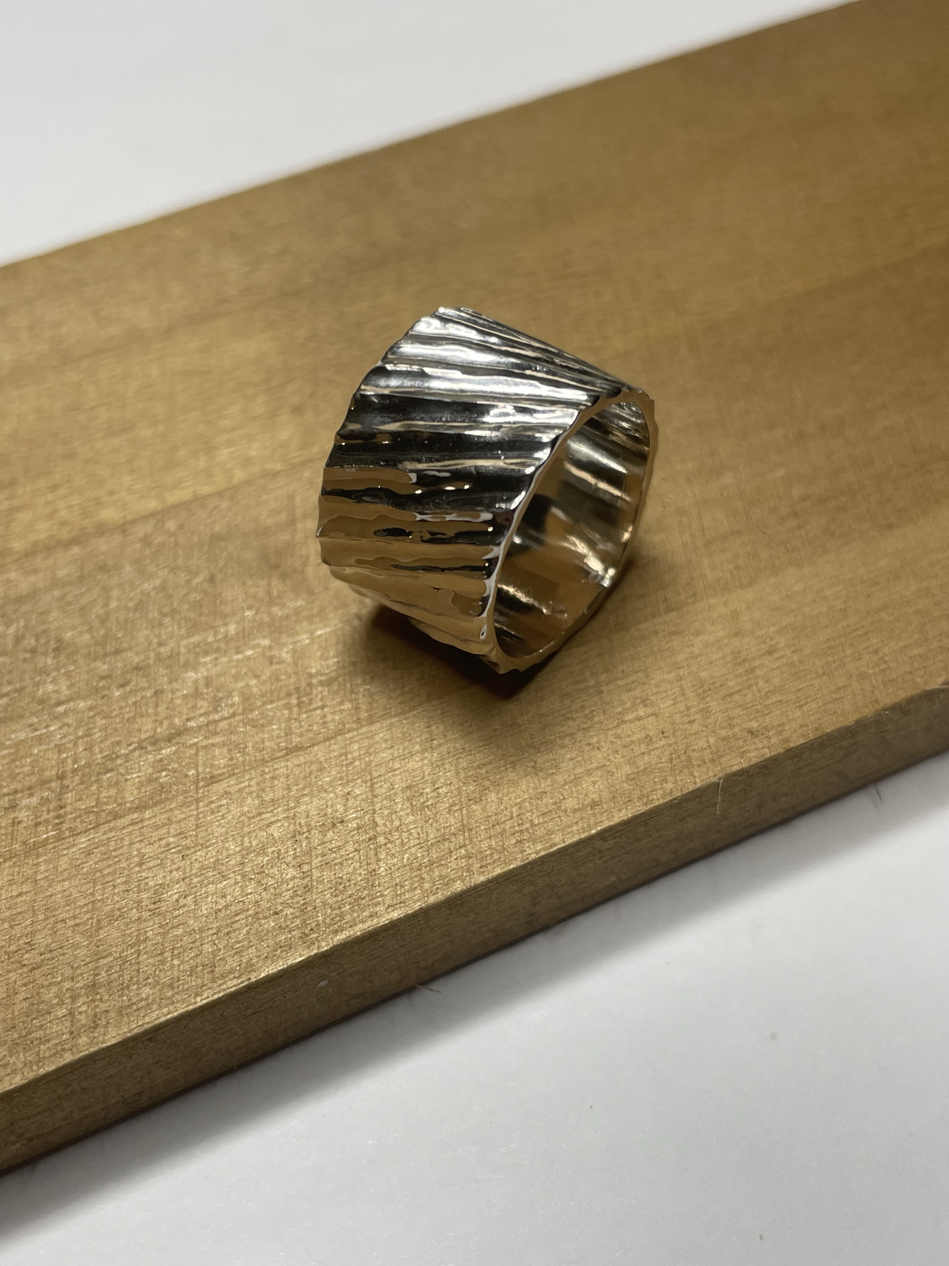 リング　ギザギザ　なみなみ　しましま　オリジナル　太め