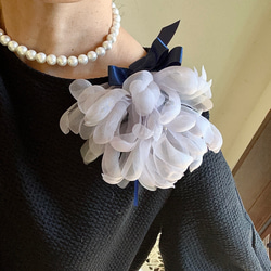 アンティーク染め色の布花〜ピンク薔薇のコサージュ コサージュ