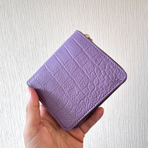 受注生産】現金派のあなたにぴったり！二つ折り財布ロイヤルブルー、藤