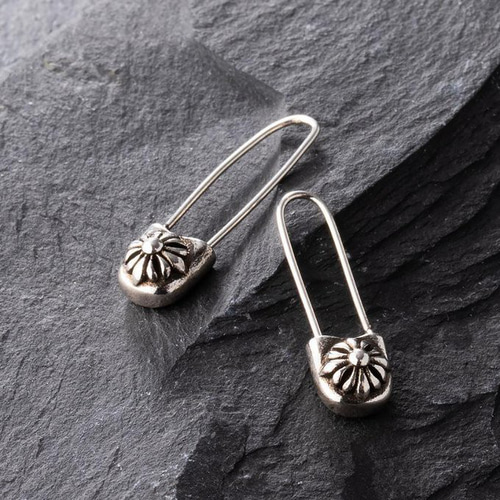 シルバー925製 ピアス 刻印ありセーフティーピン（安全ピン）2個