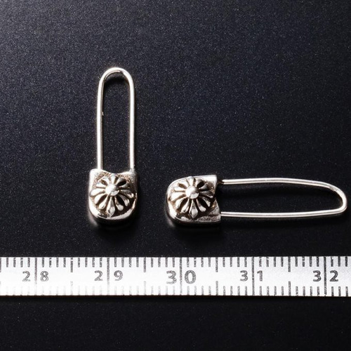 シルバー925製 ピアス 刻印ありセーフティーピン（安全ピン）2個