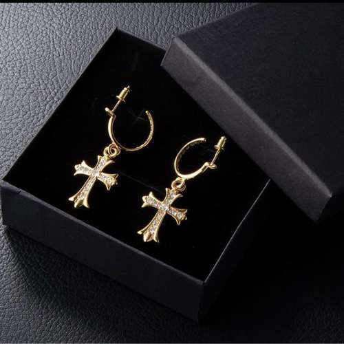 シルバー925 ゴールド クロス フープピアス タイニークロス ピアス 35