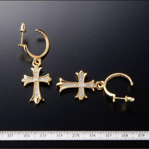 シルバー925 ゴールド クロス フープピアス タイニークロス ピアス 35