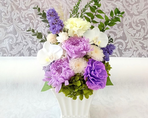 胡蝶蘭＆輪菊 仏花 プリザーブドフラワー お供え 供花 プリザーブド