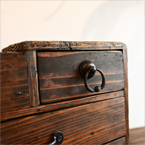 1点物 裁縫箱 レトロ 木製 アンティーク リメイク品 おしゃれ 3段 小物