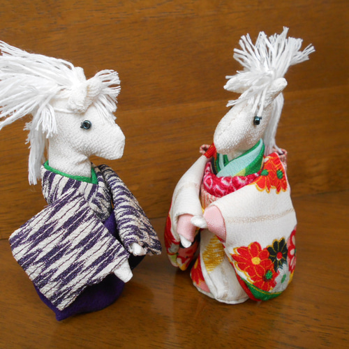 ☆2026年 午年 干支飾り ☆十二支 お着物馬【超早割お正月】 その他