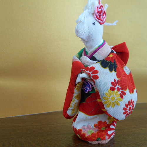 干支置き物 馬　古布 ちりめん 人形　2026年 2026干支手作りキット 招福夫婦馬 |生地 和柄/和布/ちりめん手芸通販布