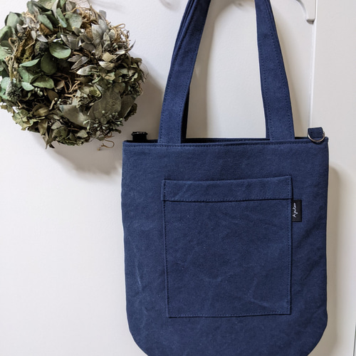 ミナペルホネン　ネイビータンバリン　トートバッグ 雫トートバッグ【tanborin/navy】タンバリン・ネイビーmina perhonen