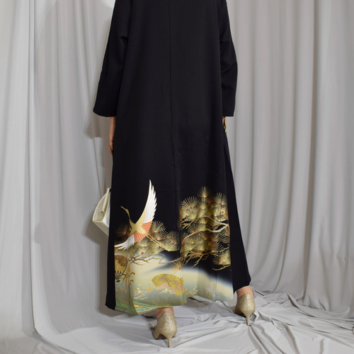 【Tono様】フォーマルワンピース（4点）✿黒留袖✿和モダン（着物リメイク） 本郷さん様】フォーマルワンピース✿黒留袖✿和モダン（着物