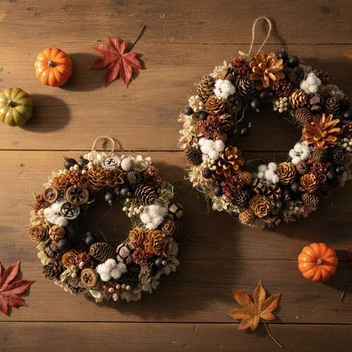 木の実のミニリース〜秋のリース＊ハンドメイド ハンドメイド 木の実のリース 秋リースの通販 by Bake's shop