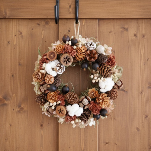 秋の恵み 小さなナチュラル木の実リース 〜16cmのやさしい秋色
