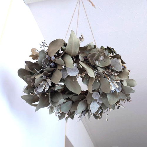 ユーカリのフライングリース グレイッシュ リース ルナリア入り