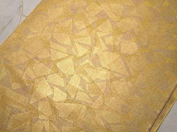 金彩工芸　特別仕様　モザイク金仕上げ　コットンむら染黄色地製　「道中財布」 10枚目の画像