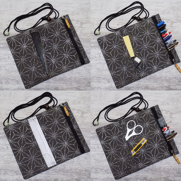 金彩工芸　特別仕様　モザイク金仕上げ　コットンむら染黄色地製　「道中財布」 12枚目の画像