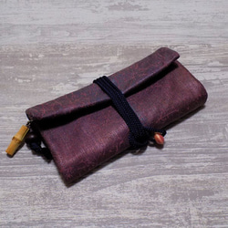 金彩工芸　特別仕様　モザイク金仕上げ　コットンむら染黄色地製　「道中財布」 18枚目の画像