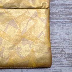 金彩工芸　特別仕様　モザイク金仕上げ　コットンむら染黄色地製　「道中財布」 8枚目の画像