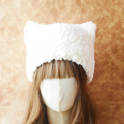 ふわっともちもち猫耳帽子⋈ミルク⋈ ニット帽・ビーニー M.la poupée