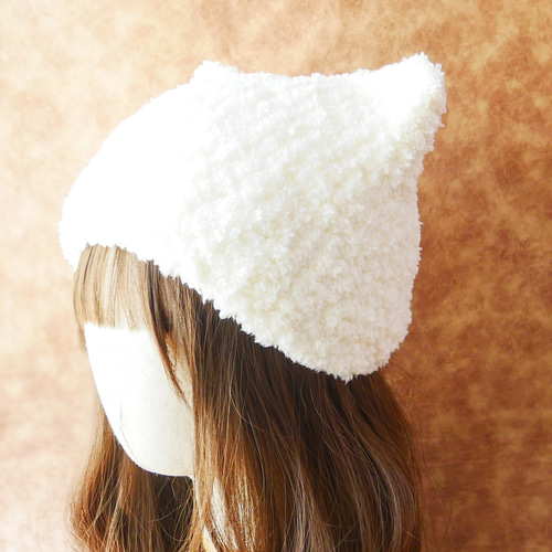 ふわっともちもち猫耳帽子⋈ミルク⋈ ニット帽・ビーニー M.la poupée