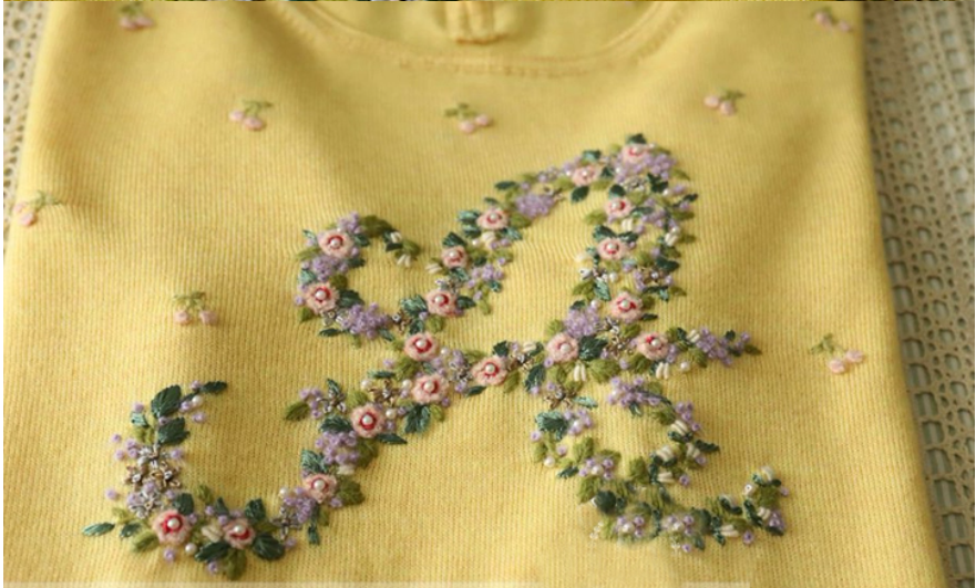 【1着限定】お花の刺繍・ セーター ニットLP010