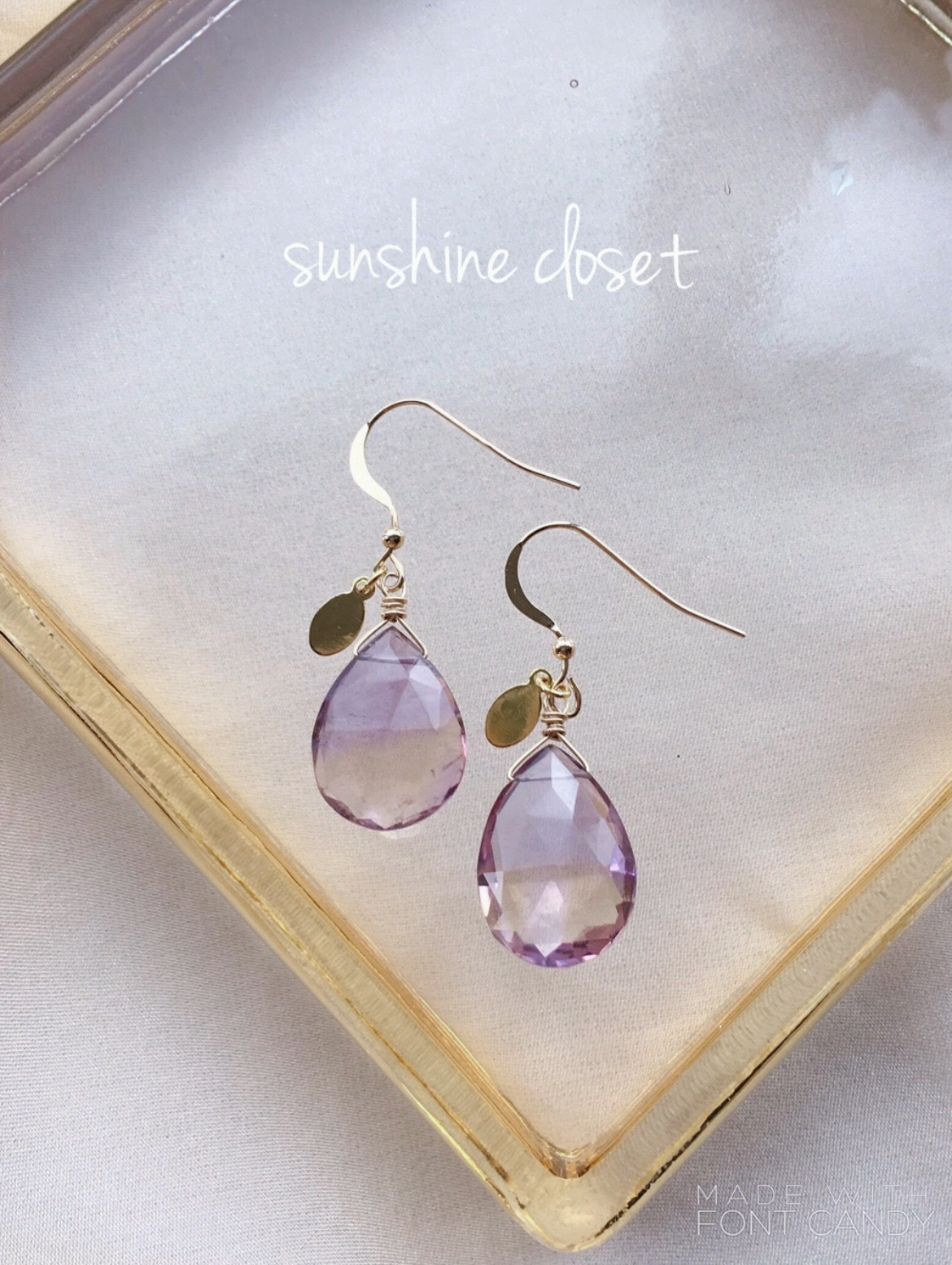 【SALE】天然石アメトリンのピアス&イヤリング