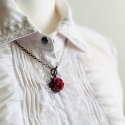 【あきちゃん様専用】スチームパンクな薔薇のチョーカー・ワインレッド 2枚目の画像