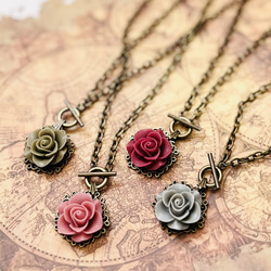 【あきちゃん様専用】スチームパンクな薔薇のチョーカー・ワインレッド 4枚目の画像