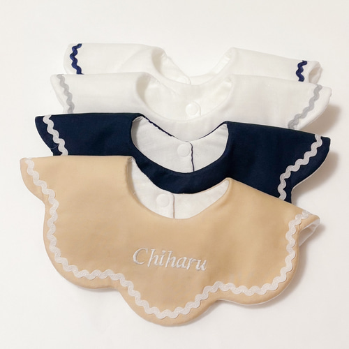 名入れ46色》namimoku bib ／ベビースタイ 360 もくもくスタイ