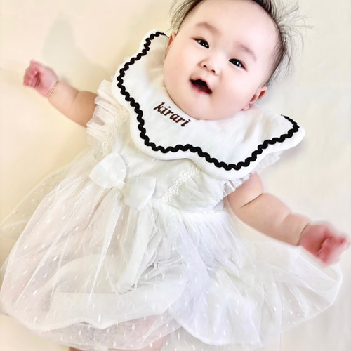 名入れ46色》namimoku bib ／ベビースタイ 360 もくもくスタイ