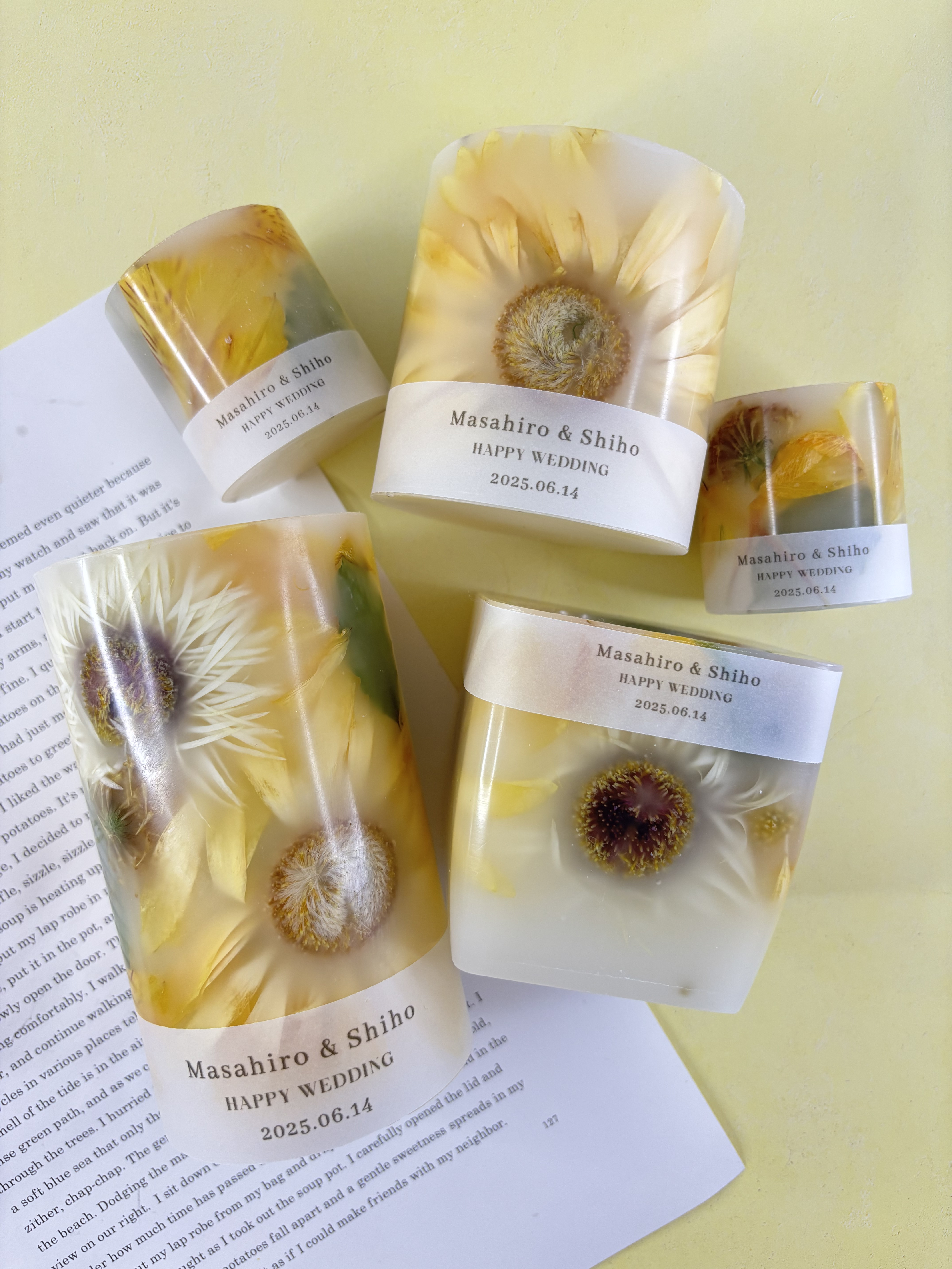 【高評価】アフターブーケ5点セットキャンドルホルダー（アロマティーライトキャンドル２個付）