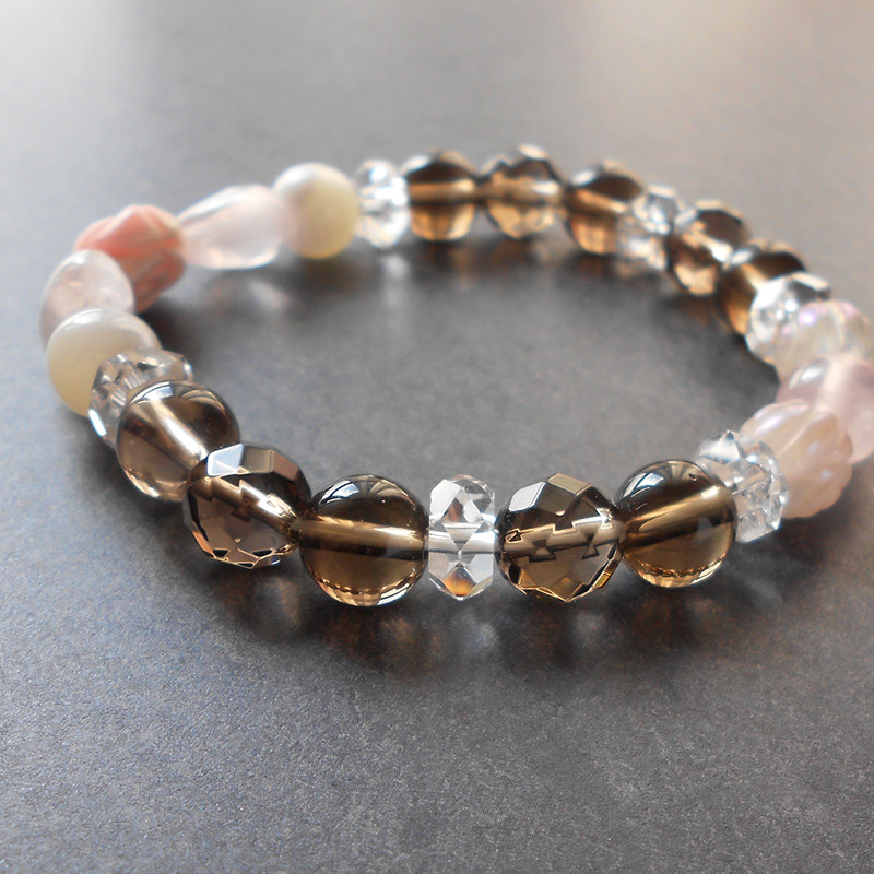 ショコラ◇ 愛と美・心の安定 / ローズクォーツ・スモーキークォーツ・クイーンコンクシェル