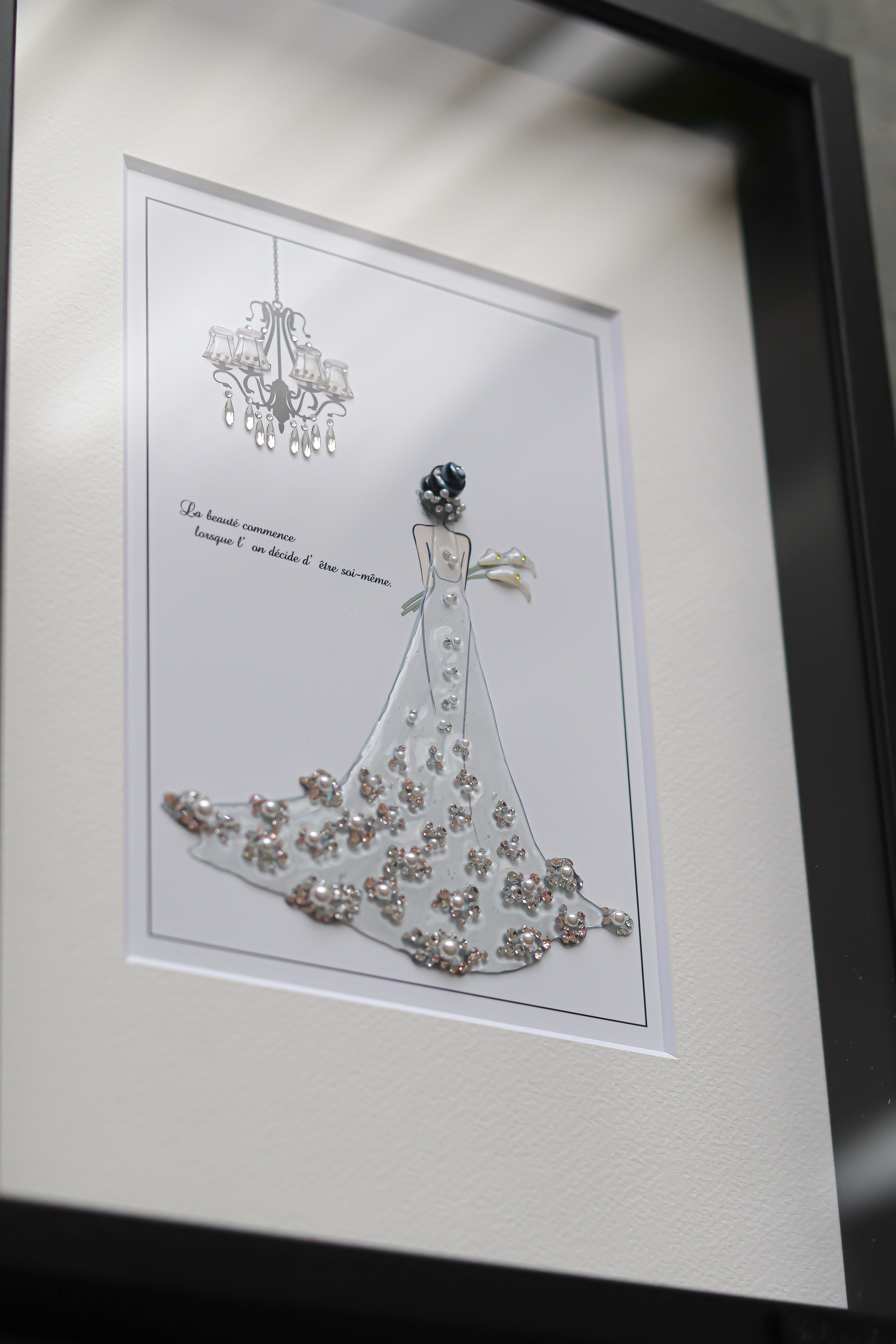 花嫁/名入り/ウェルカムボード/ラッピング/結婚祝い / ブライダルギフト / 新居祝い / プレゼント／フレーム付き