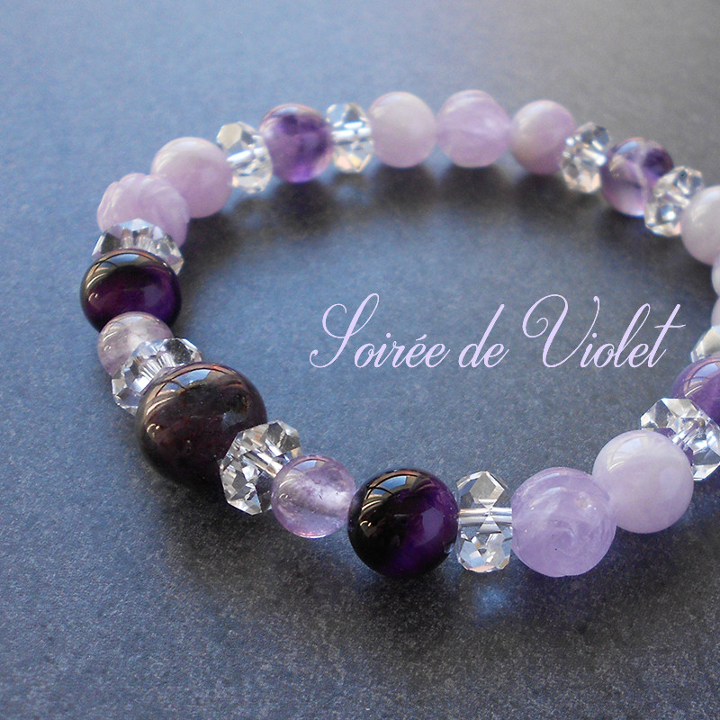 ソワレ・ド・ヴィオレ ◇ 癒し・安らぎ・浄化 / スギライト アメジスト パープルタイガーアイ・水晶