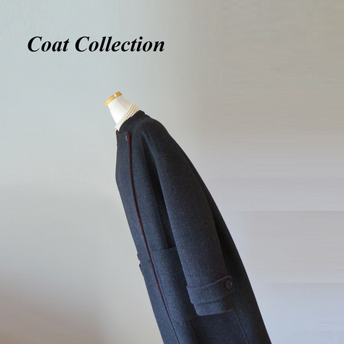 2WAY☆リバーシブルシンプルなウールコート黒レッド新品2つの表情、1つのコート 2WAY☆リバーシブル☆シンプルなウールコート黒 新品 2つの表情、1つの