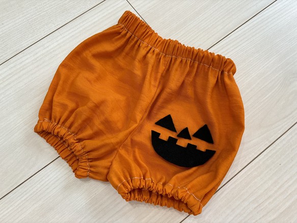 ハンドメイド＊小悪魔パンツ＊かぼちゃパンツ＊ベビー＊ハロウィン ハロウィンかぼちゃパンツセット(かぼちゃ) 【ベビー 衣装 仮装