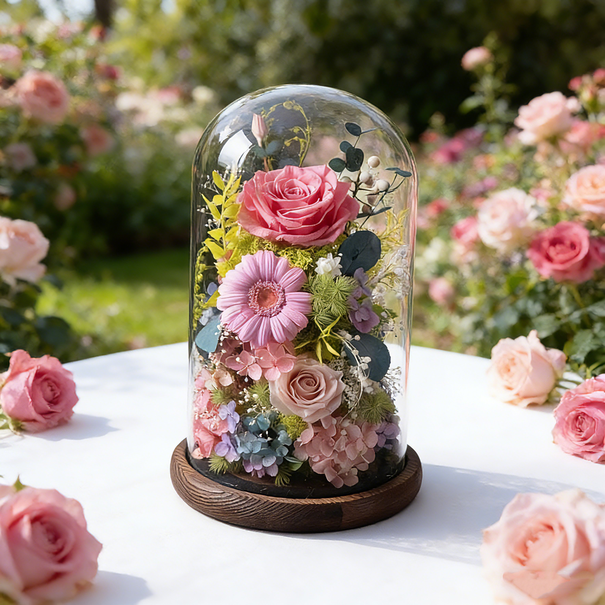 花飾り 玄関に飾る バラ 薔薇 ローズ、笑顔、プリザーブドフラワー、ドライフラワー、アレンジメント、開店・開業祝い