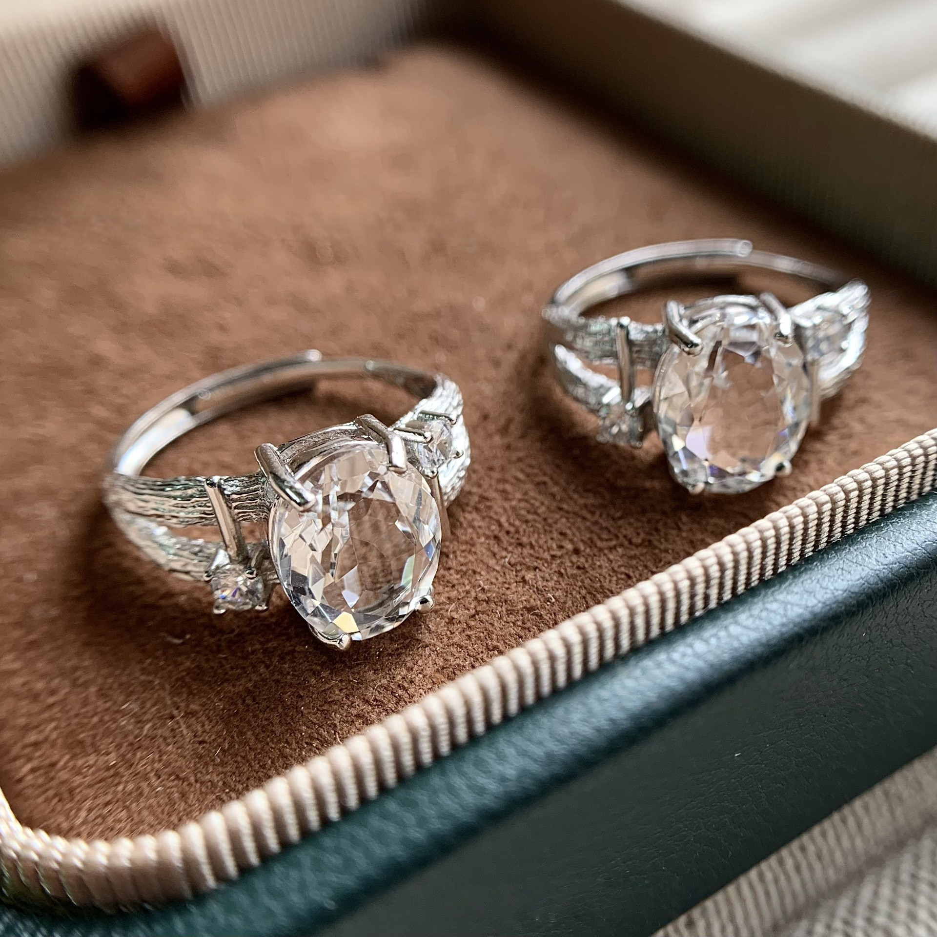 新作入荷！|S925銀製|天然白水晶リング|オープンデザインで指周りに優しい